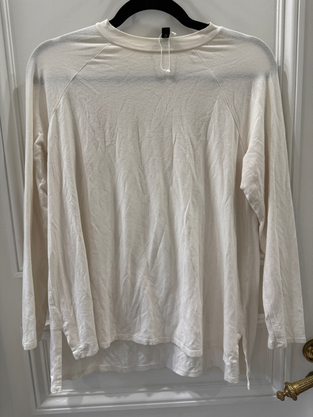 Eileen Fisher Cream Crewneck Long Sleeve Top